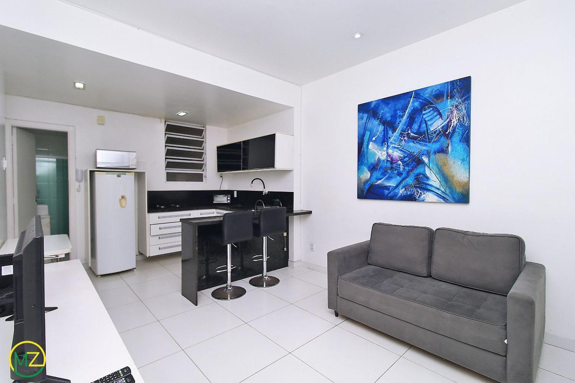 Studio moderno com vista lateral para o mar na quadra da praia em Copacabana! Rio de Janeiro Exterior foto
