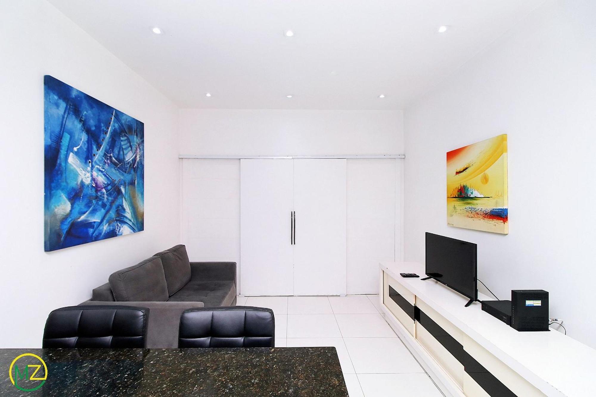 Studio moderno com vista lateral para o mar na quadra da praia em Copacabana! Rio de Janeiro Exterior foto