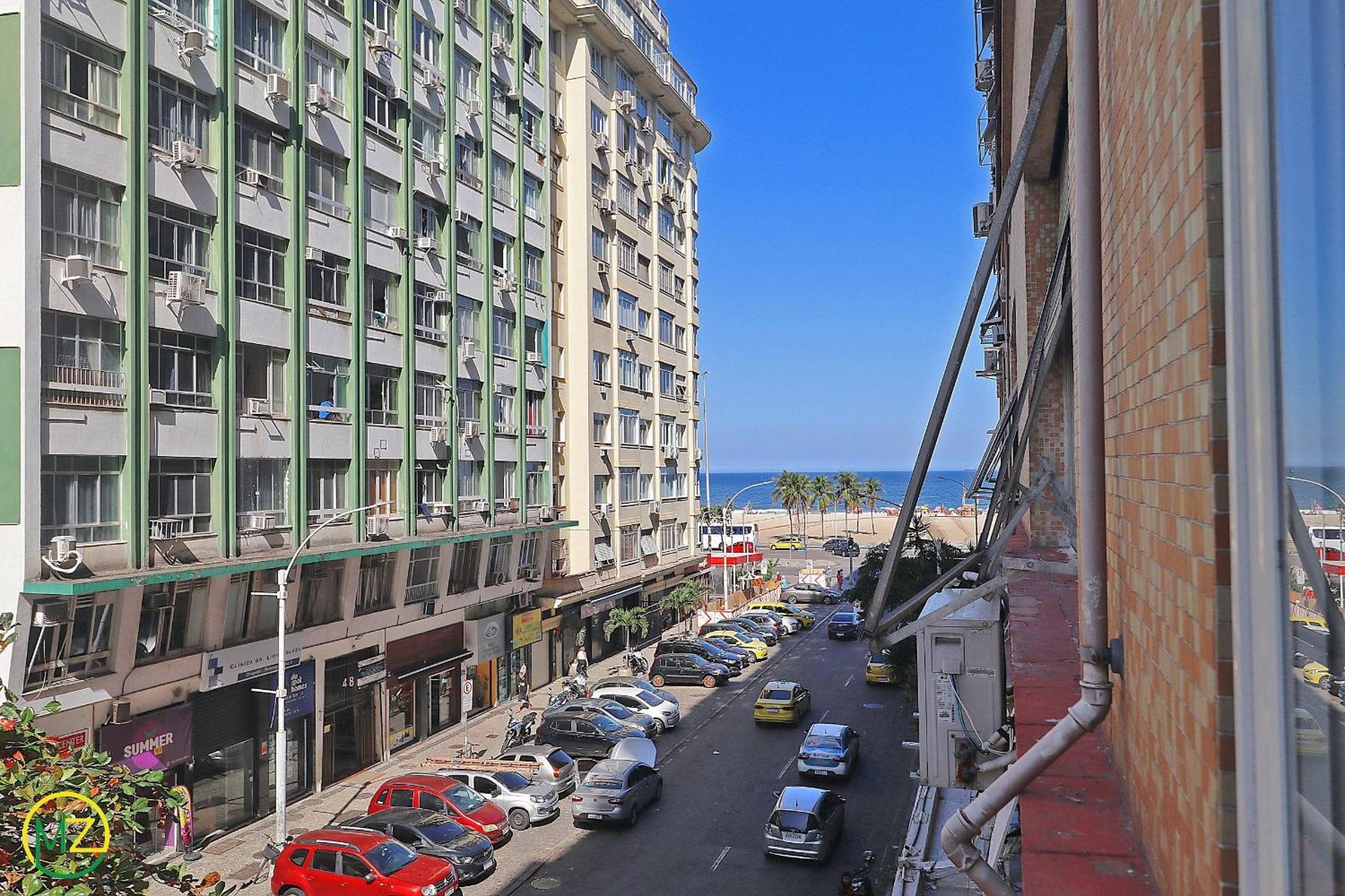 Studio moderno com vista lateral para o mar na quadra da praia em Copacabana! Rio de Janeiro Exterior foto